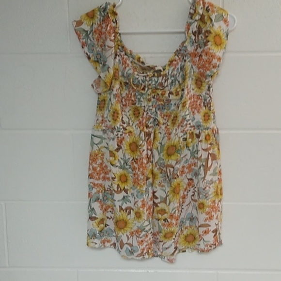 MAURICES FLOWY FLORAL OFF SHOULDER DRAWSTRING GATHERED BODICE TOP - Picture 5 of 5